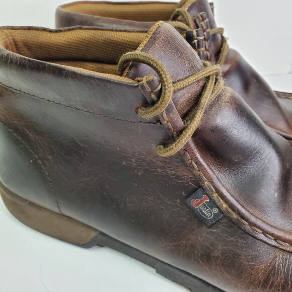 Justin Boots Cappie Chukka Men’s 13M Work Shoes 232 Brown Leather Lace Up - Picture 2 of 8